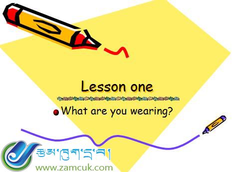 错那镇完小二年级下学期英语《Lesson one What are you wearing》课件 (2).jpg